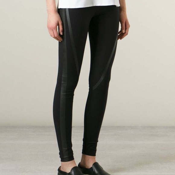 HELMUT LANG Coated Seam Leggings Black XS - Picture 2 of 4